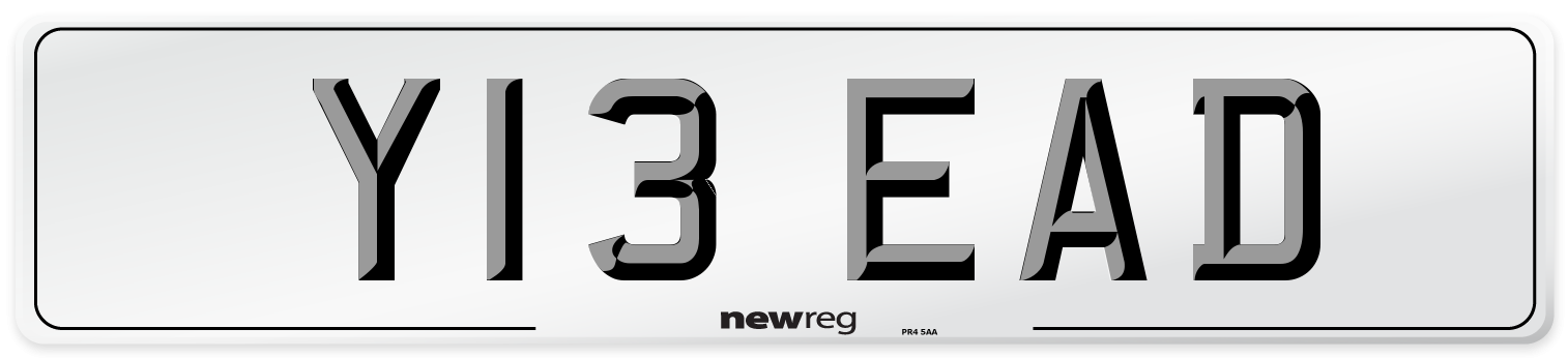 Y13 EAD Number Plate from New Reg